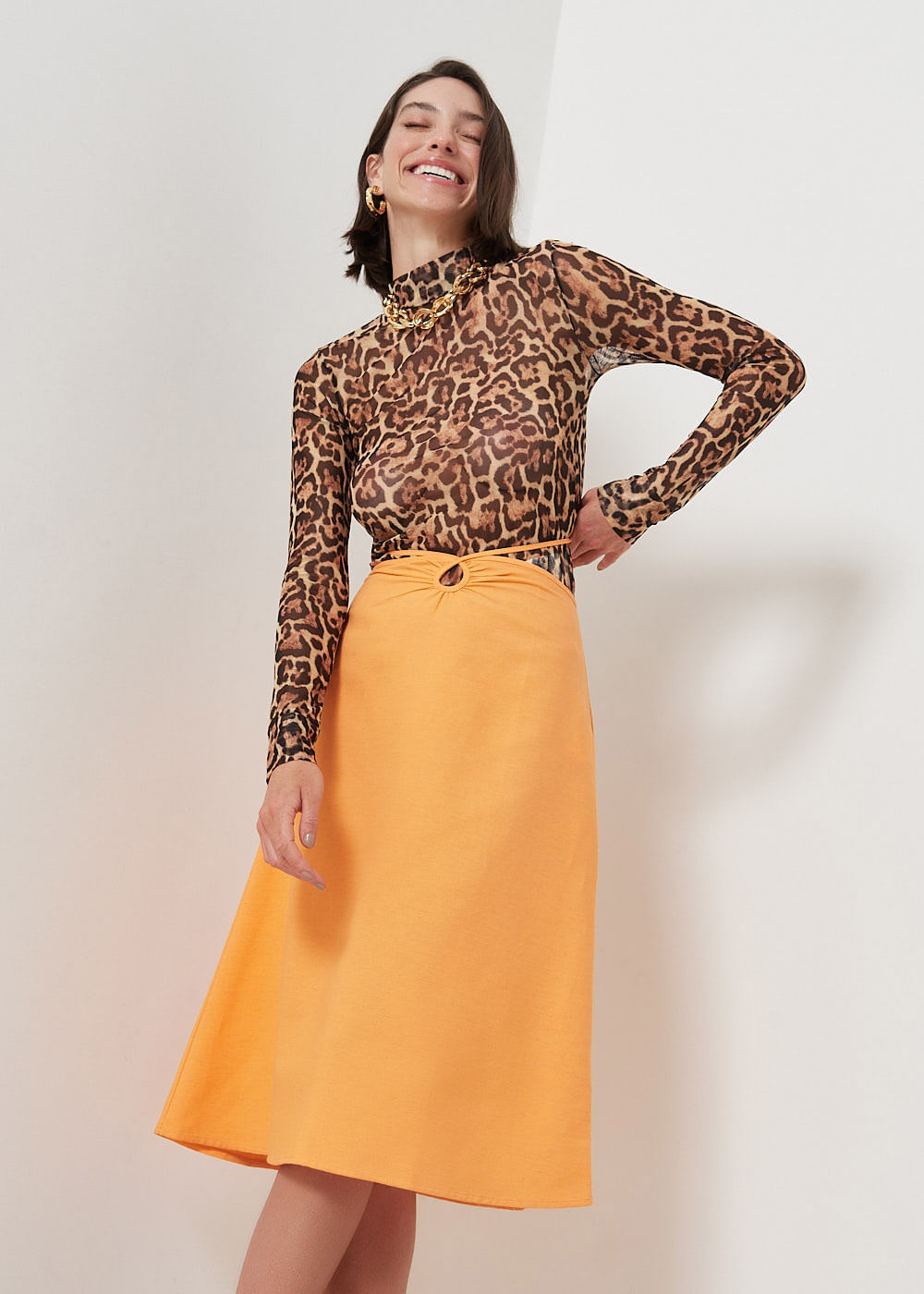 54.11.3003PAP SAIA MIDI EVASÊ AMARRAÇÃO CRUZADA - COLEÇÃO MÔNICA SALGADO