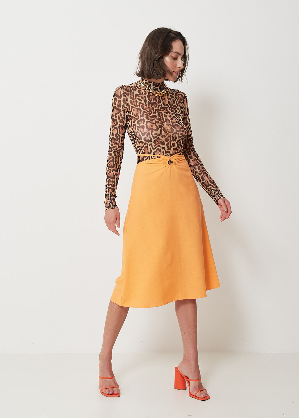 54.11.3003PAP SAIA MIDI EVASÊ AMARRAÇÃO CRUZADA - COLEÇÃO MÔNICA SALGADO