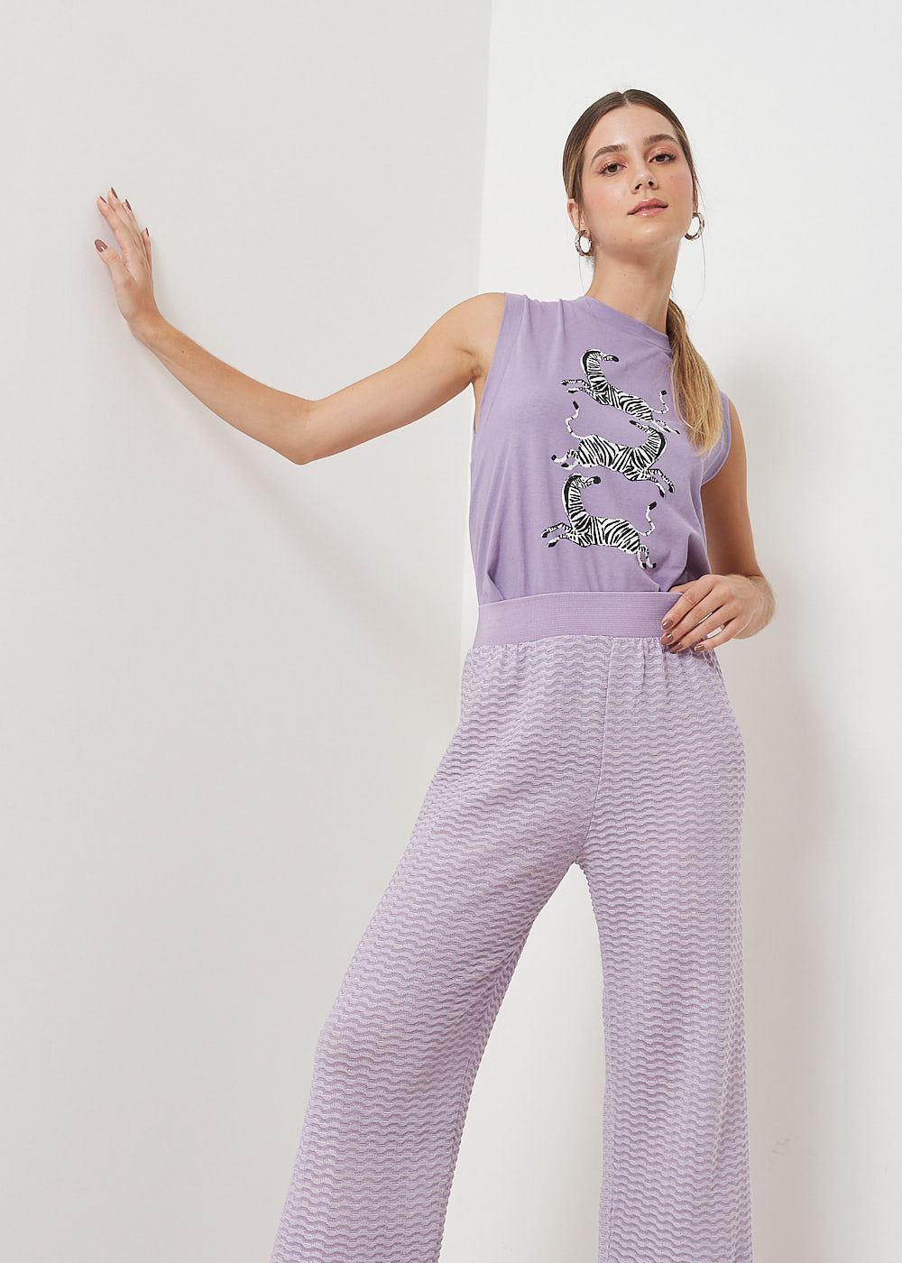 42.20.3002AMT CALÇA PANTALONA TRICOT PONTO ONDA