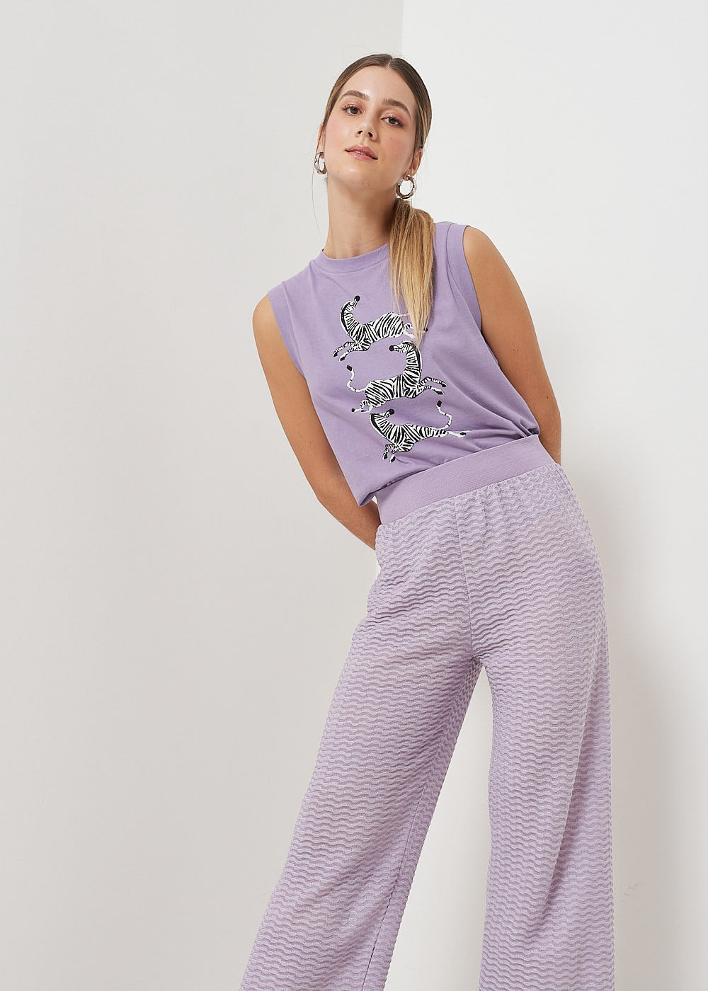 42.20.3002AMT CALÇA PANTALONA TRICOT PONTO ONDA