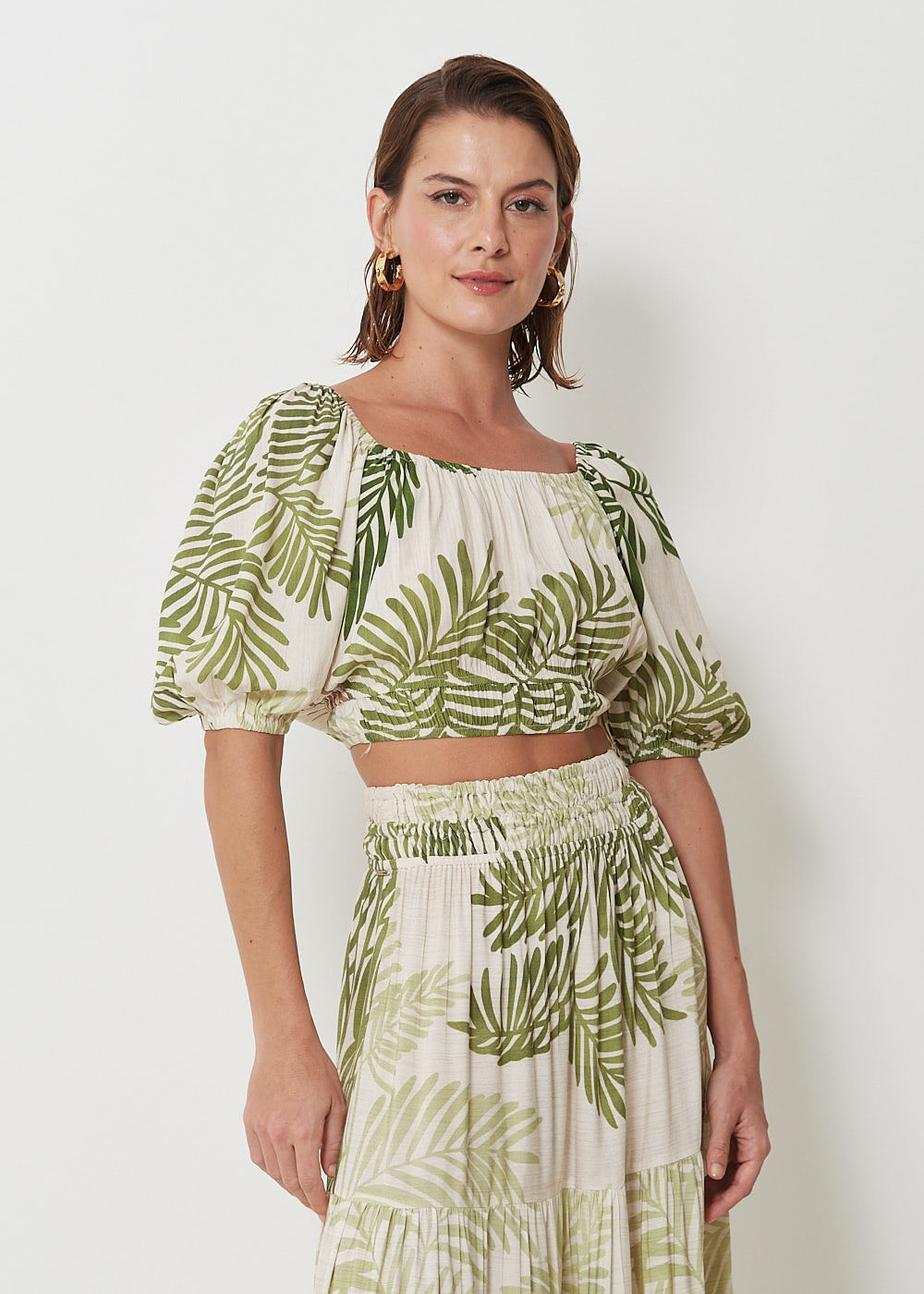59.60.3020EST BLUSA CROPPED MANGA CURTA ESTAMPA PALMEIRA