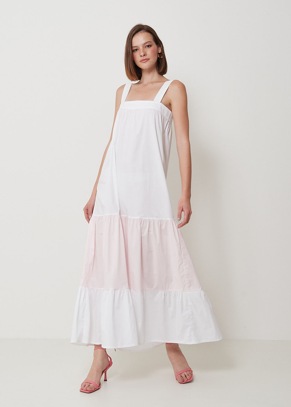 53.11.3003BIC VESTIDO MIDI TRICOLINE RECORTE BICOLOR