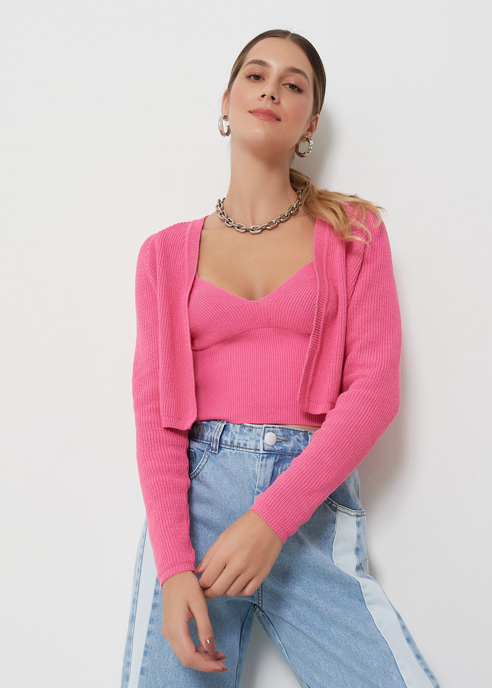 45.10.3001CLE CASAQUINHO TRICOT MANGA LONGA