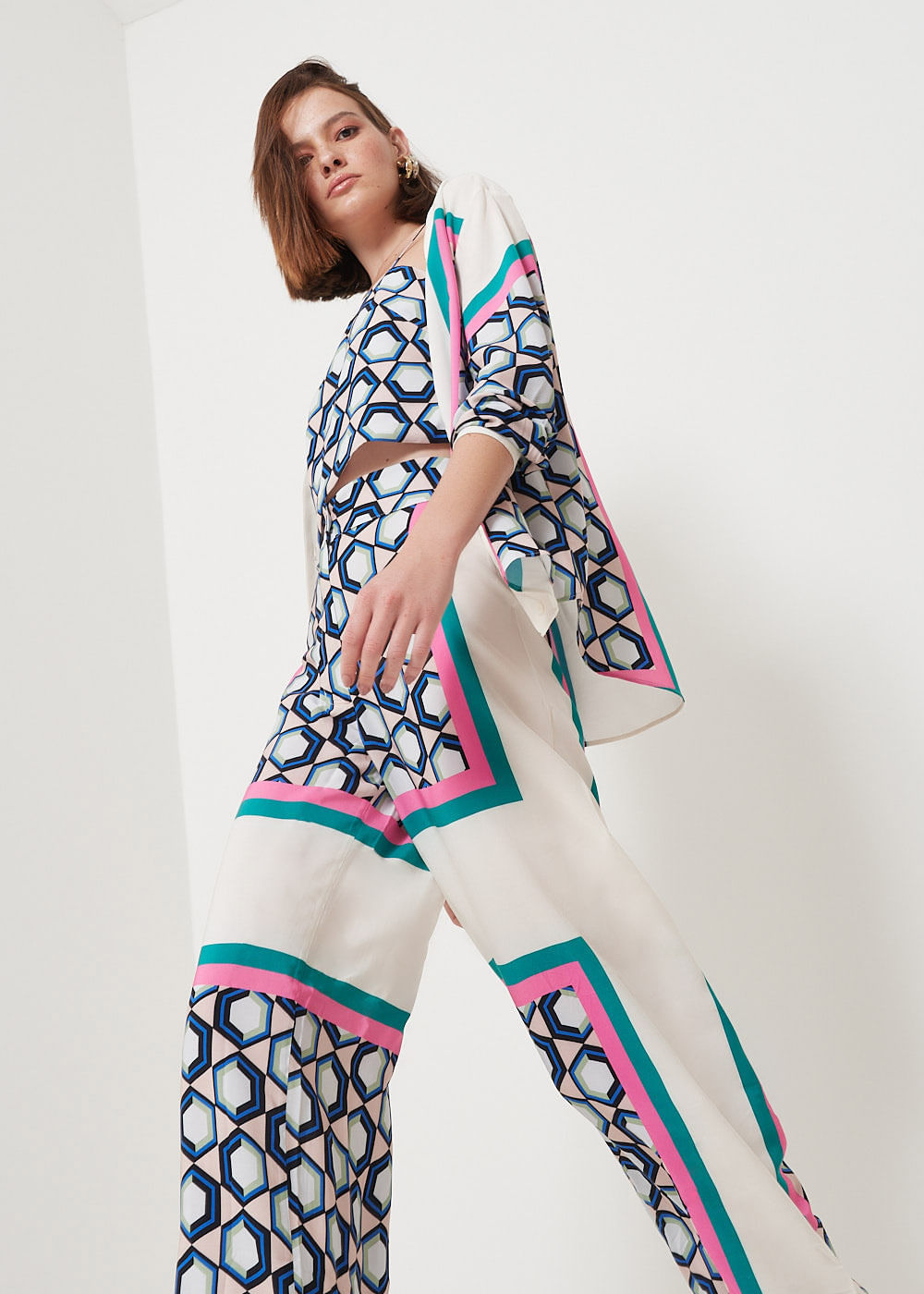 52.23.3003EST CALÇA PANTALONA ESTAMPA LENÇO GEOMÉTRICO