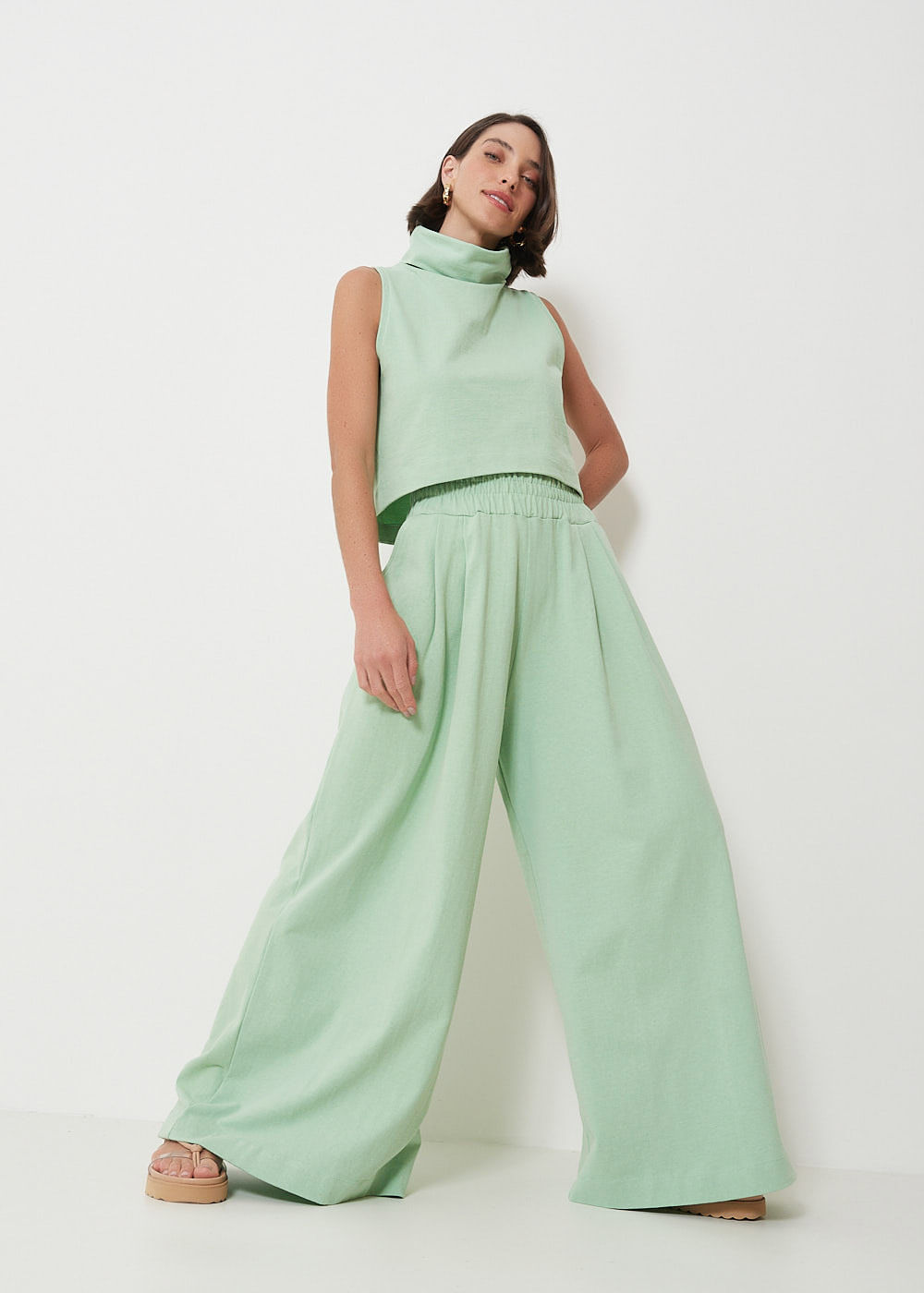 62.30.3003MEN CALÇA PANTALONA CÓS LARGO MALHA