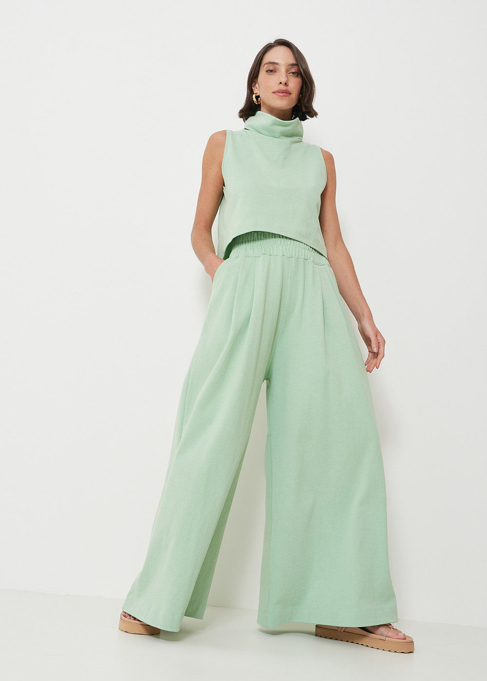 62.30.3003MEN CALÇA PANTALONA CÓS LARGO MALHA