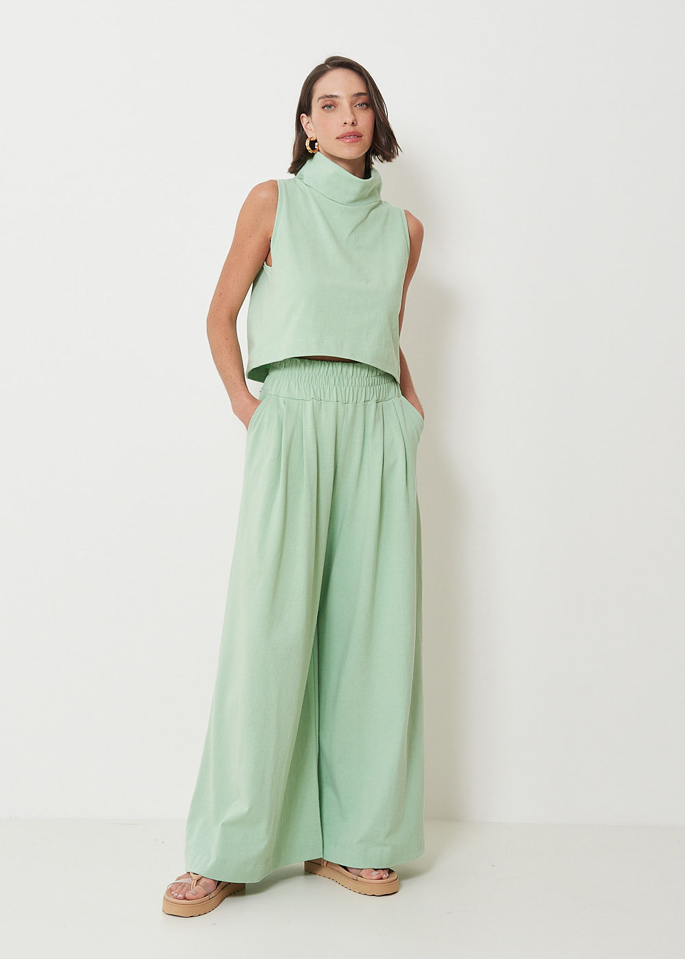 62.30.3003MEN CALÇA PANTALONA CÓS LARGO MALHA