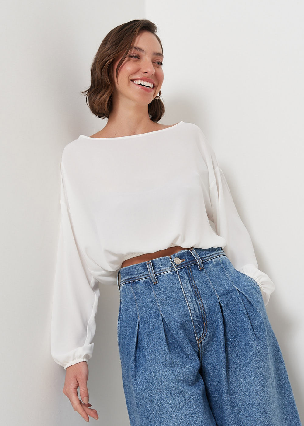 59.60.3053OFW CROPPED MANGA LONGA CHIFFON