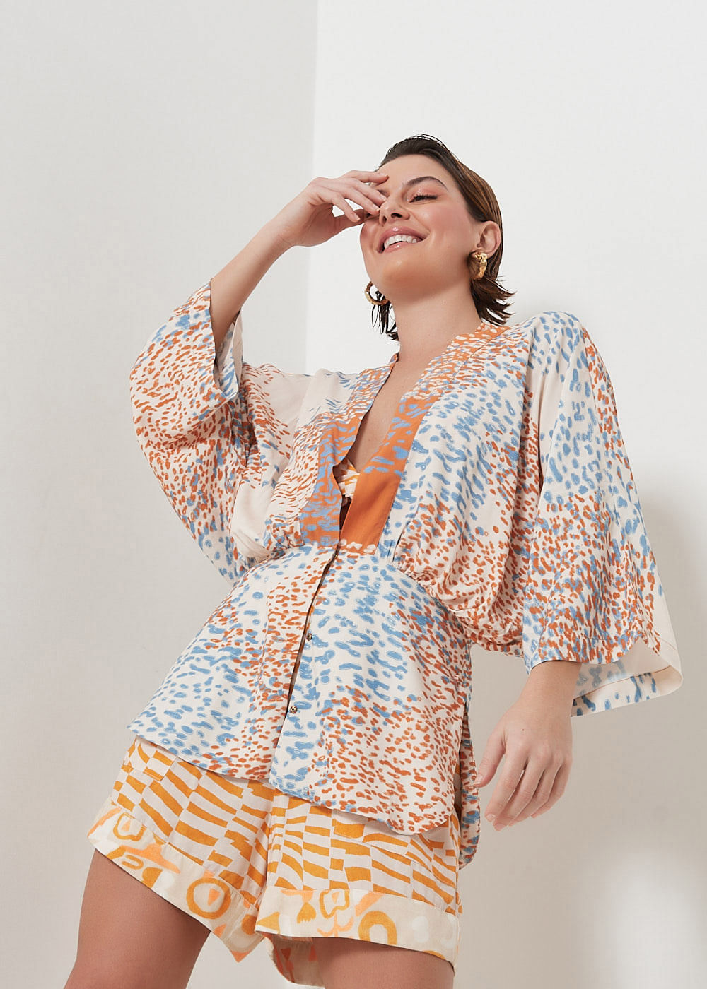 51.30.3005EST KIMONO ABERTO ESTAMPA COLOR DOTS