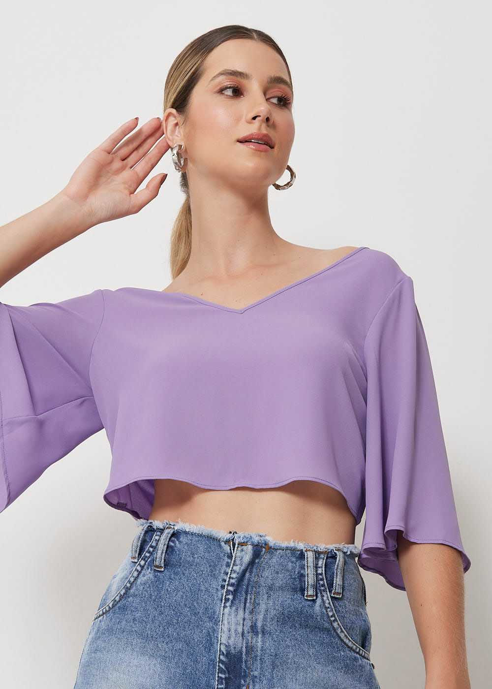 59.60.3055AMT CROPPED CHIFFON DECOTE V NÓ COSTAS