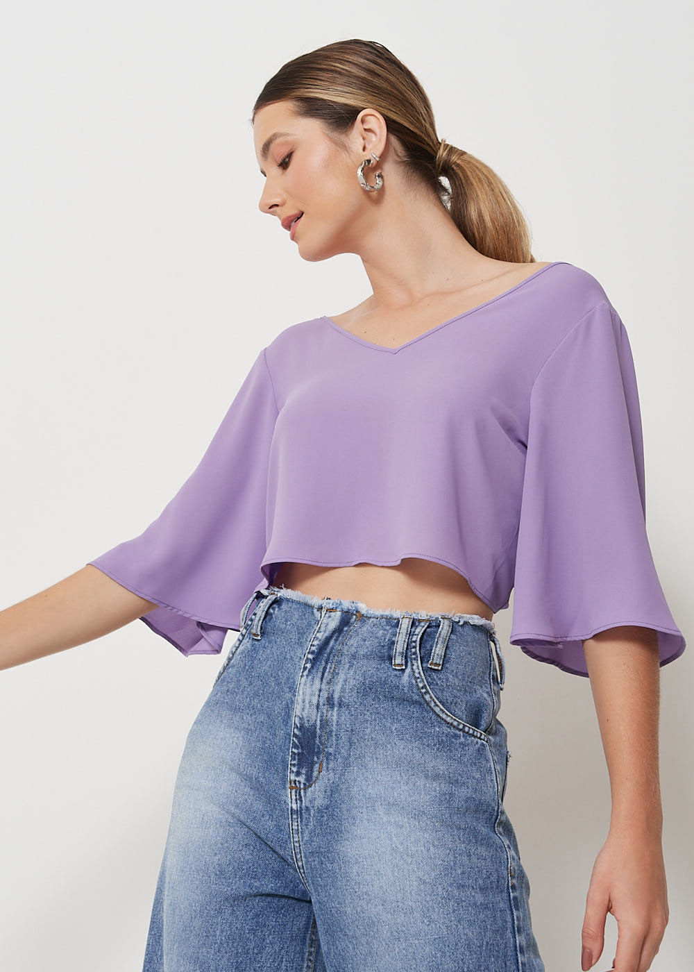 59.60.3055AMT CROPPED CHIFFON DECOTE V NÓ COSTAS