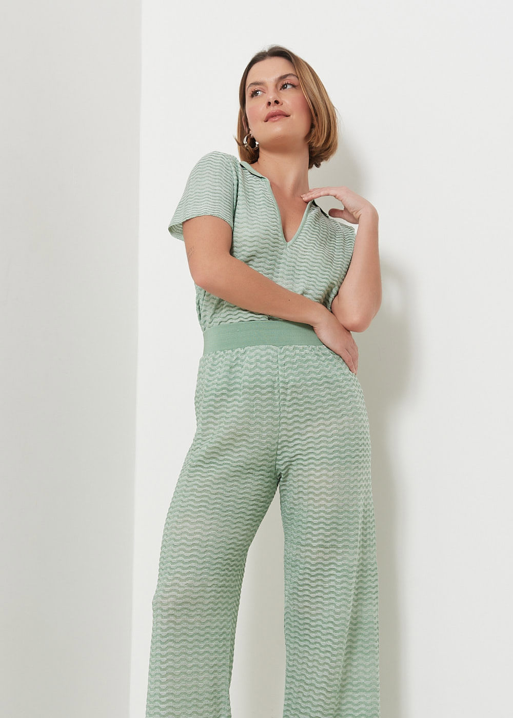 42.20.3002MEN CALÇA PANTALONA TRICOT PONTO ONDA