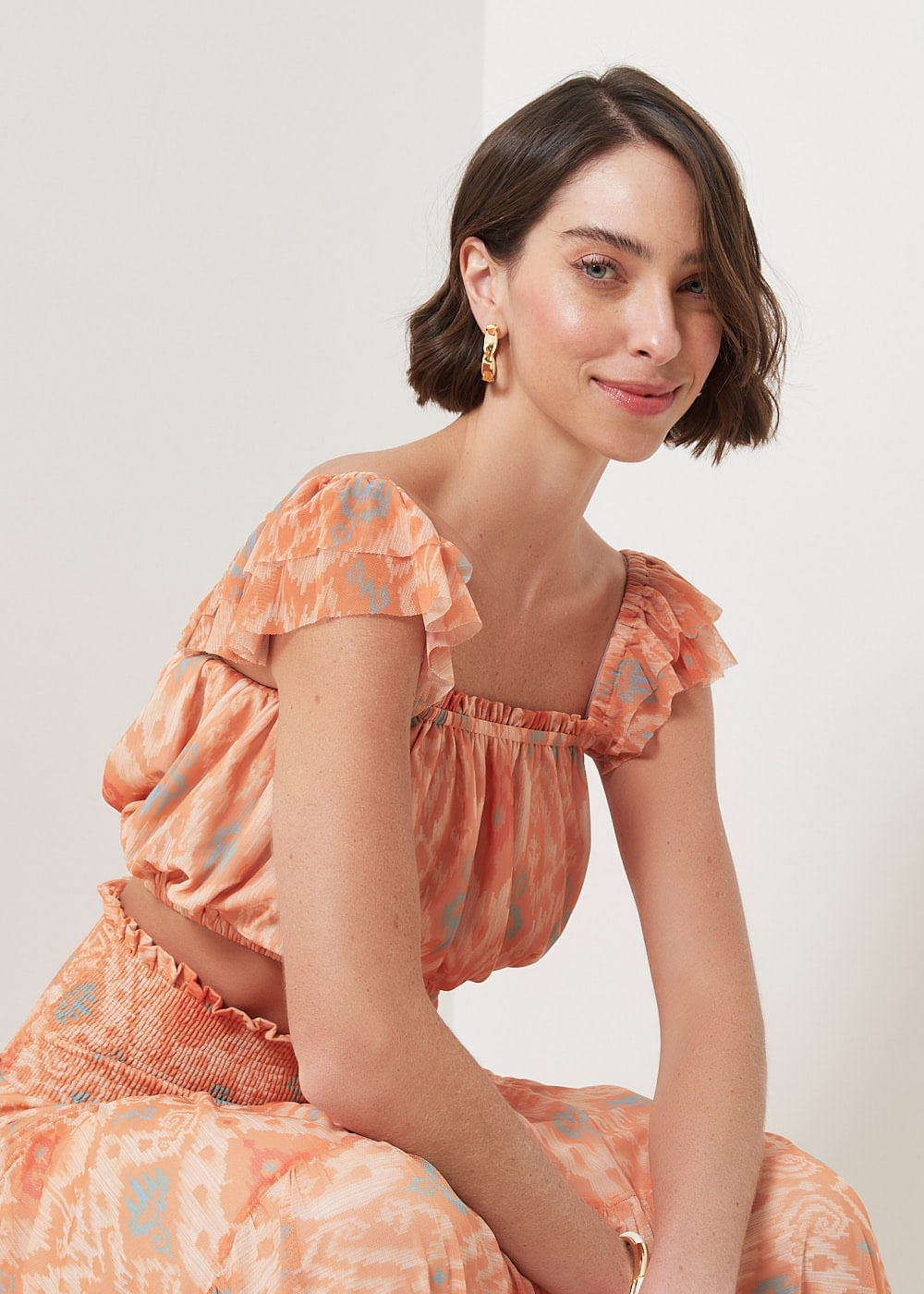 69.60.3010EST REGATA CROPPED MALHA TULE ESTAMPA IKAT COLOR