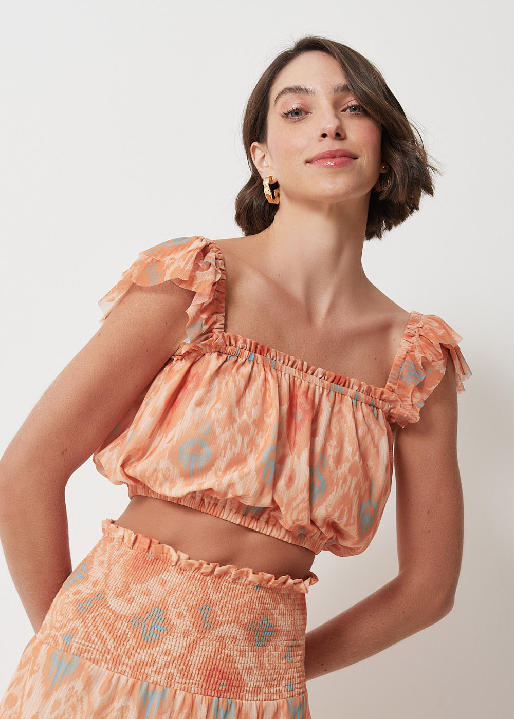 69.60.3010EST REGATA CROPPED MALHA TULE ESTAMPA IKAT COLOR