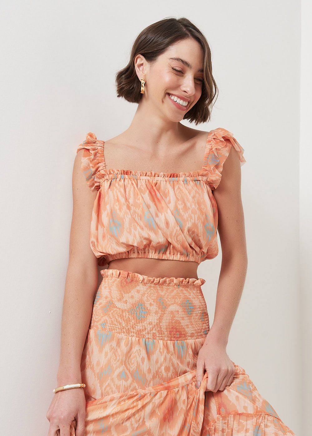 69.60.3010EST REGATA CROPPED MALHA TULE ESTAMPA IKAT COLOR