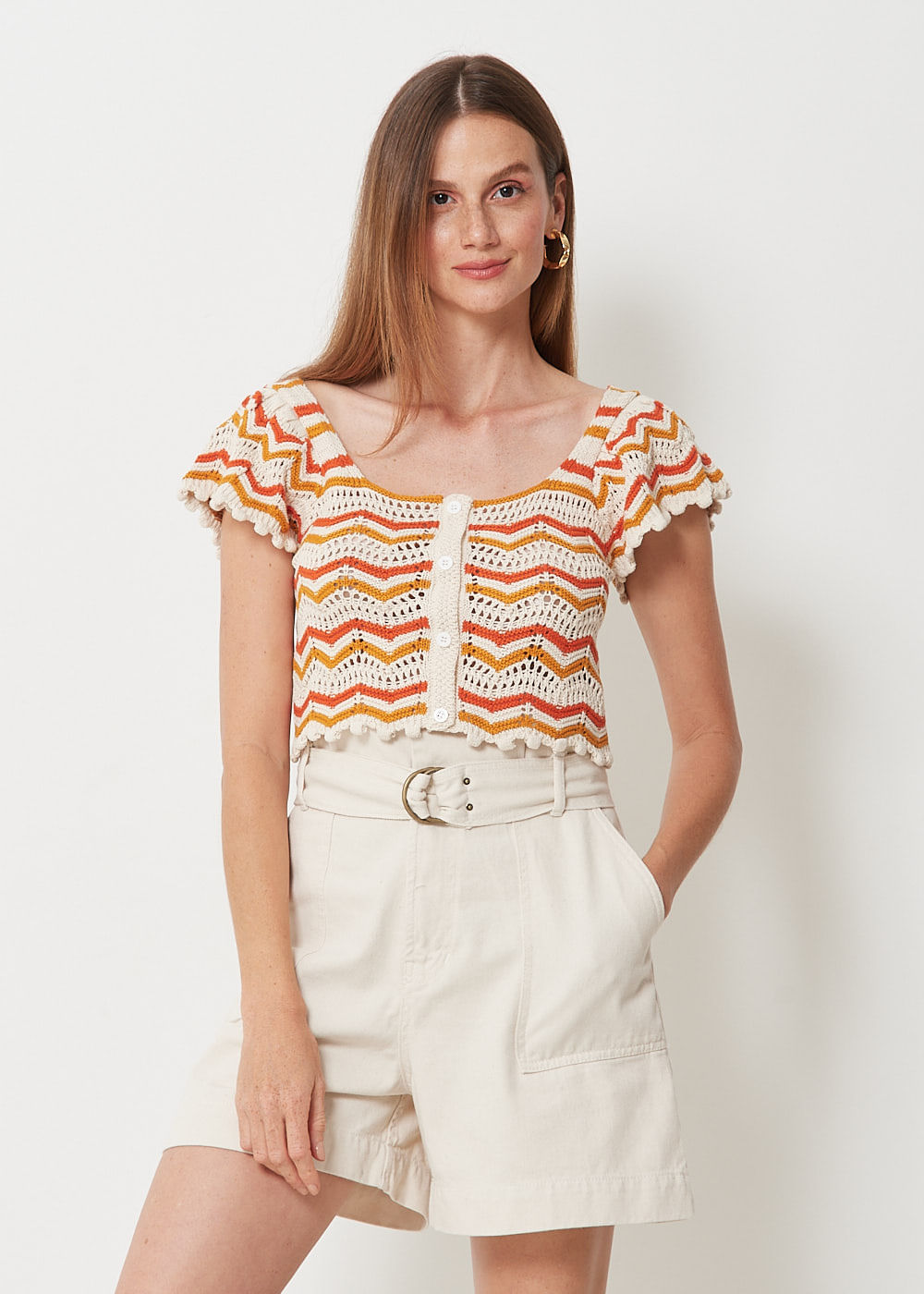 47.40.3006MCR BLUSA MANGA CURTA CROCHÊ CHEVRON