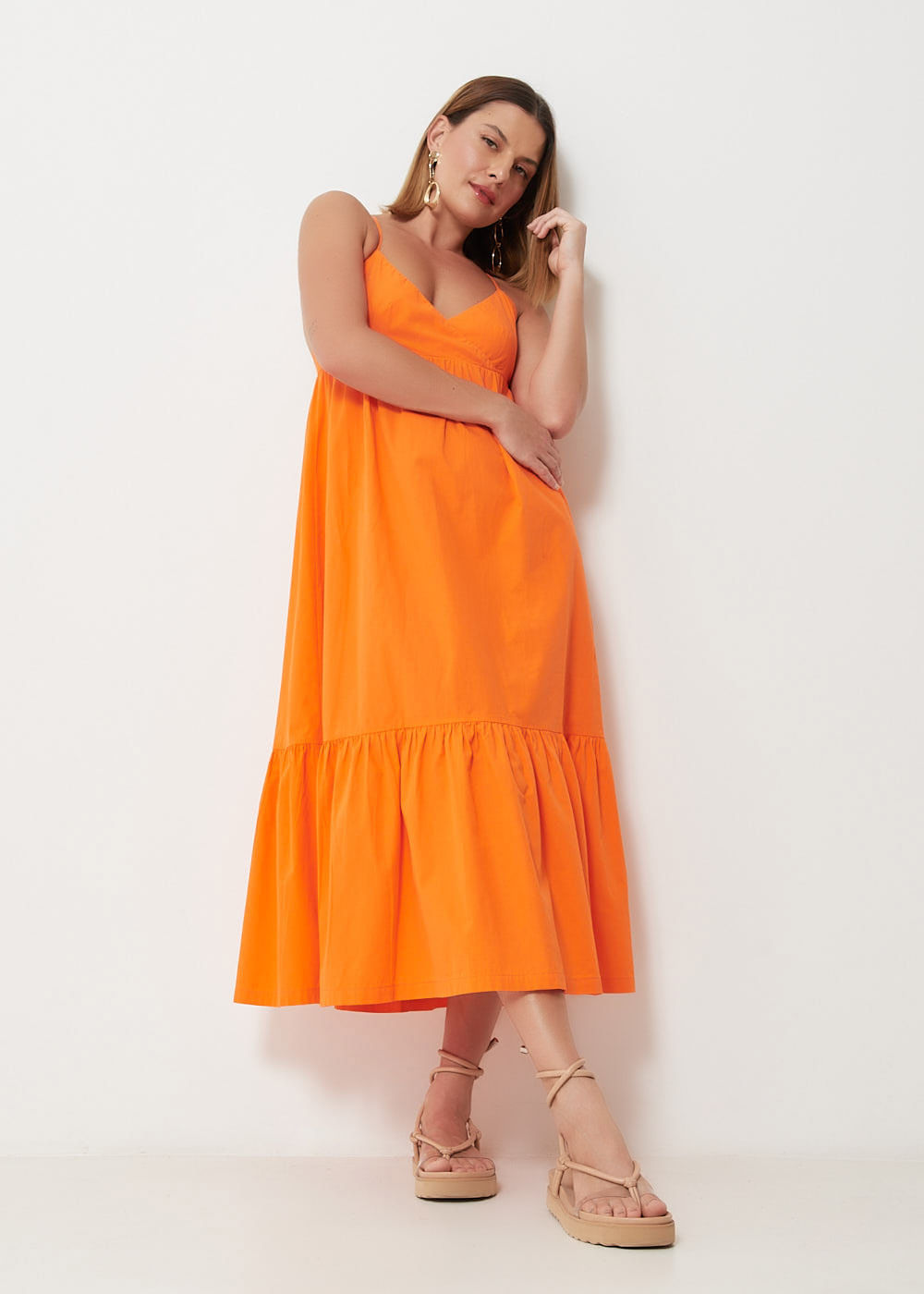 53.11.3030PIT VESTIDO MIDI DECOTE V ALCINHA