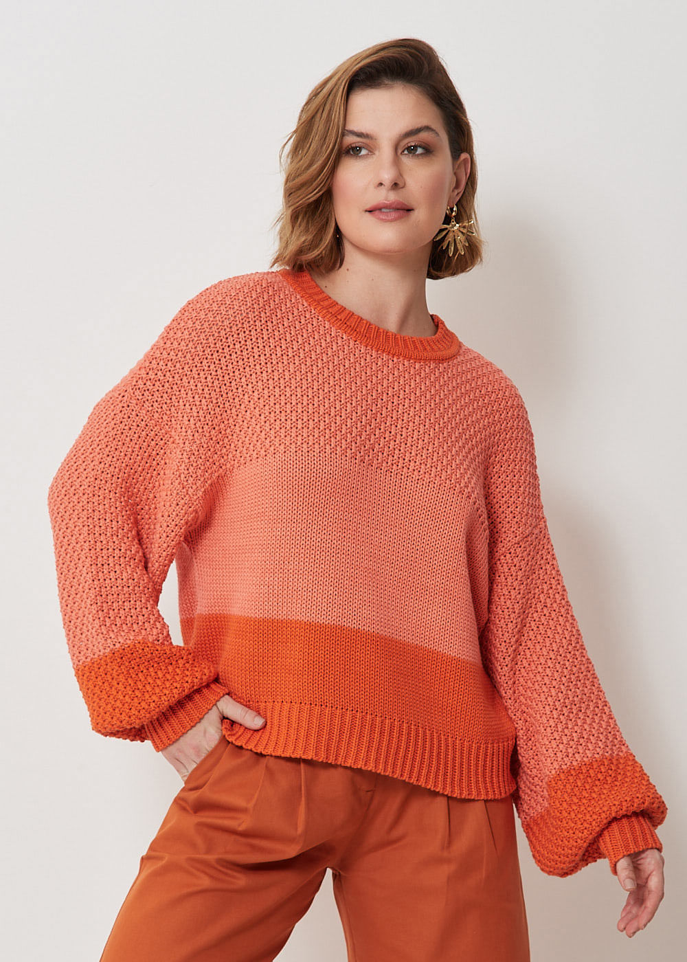 46.40.3109BIC BLUSA PULL TRICOT BICOLOR