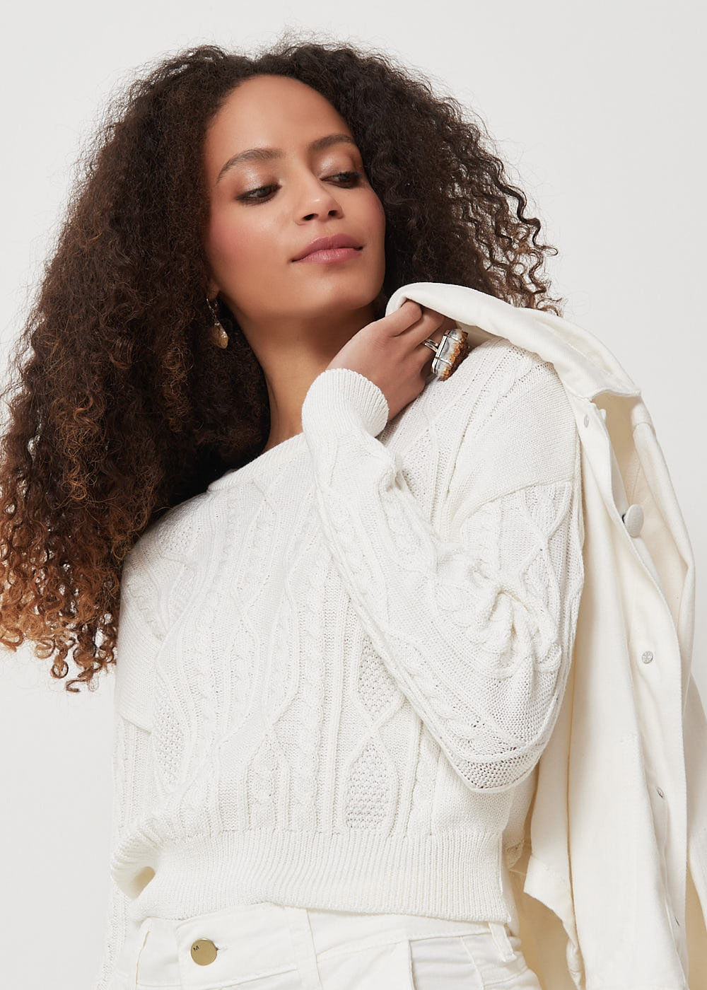 46.40.3102OFW BLUSA MANGA LONGA TRICOT TRANÇADO