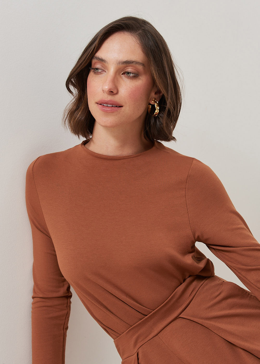66.40.3105MAS BLUSA MALHA MANGA LONGA BARRA PREGUEADA