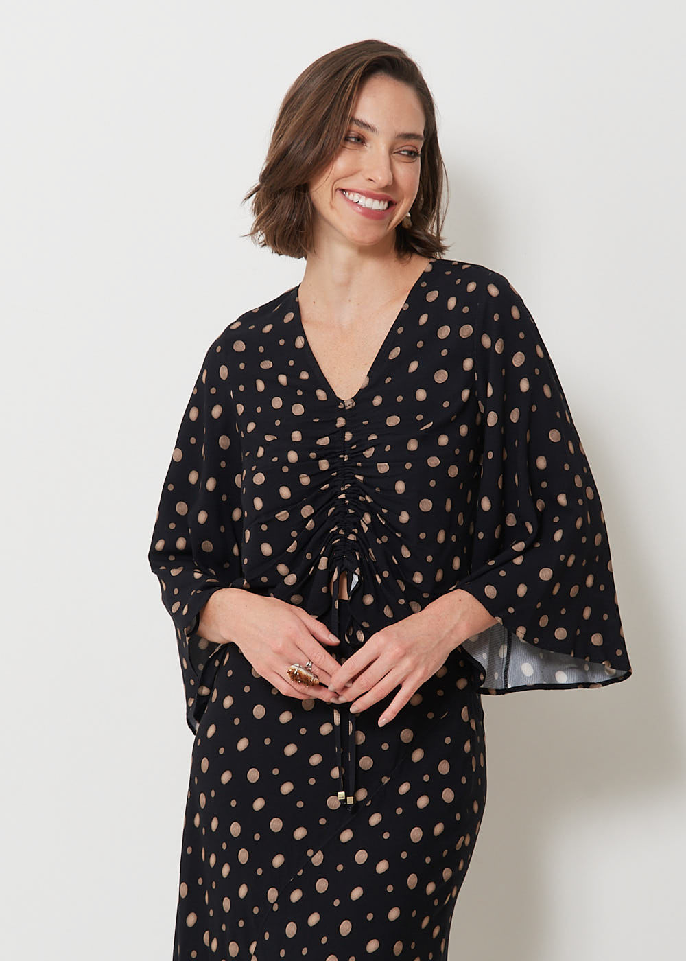 56.20.3112EST BLUSA MANGA 3/4 ESTAMPA POLKA DOTS