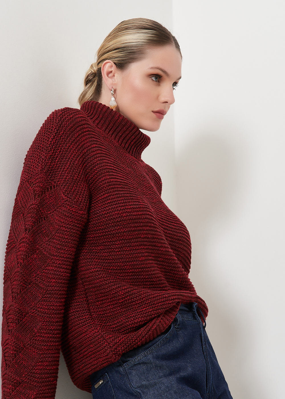 46.40.3110SUM BLUSA PULL GOLA ALTA TRICOT
