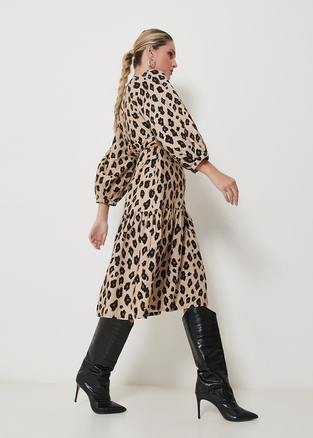 53.22.3116EST VESTIDO MIDI ESTAMPA LEOPARD