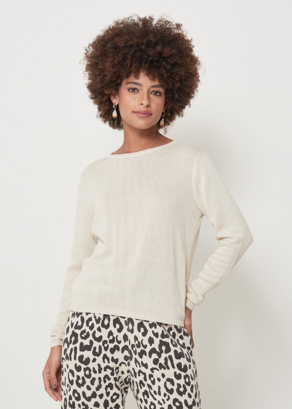 46.10.3102HAI BLUSA MANGA LONGA TRICOT LEVE