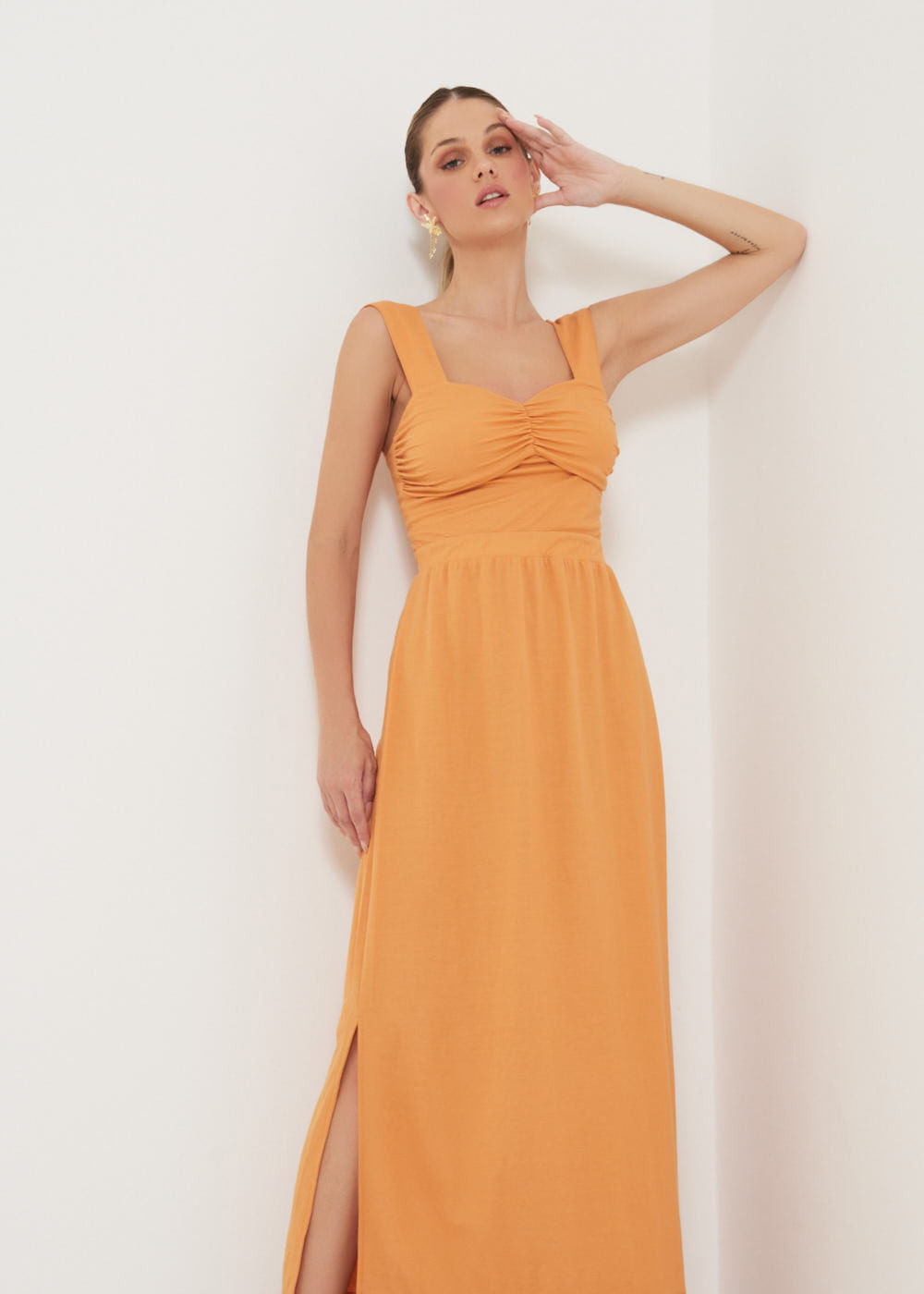 53.40.3203MOS VESTIDO REGATA  LONGO C/ FRANJAS BARRA