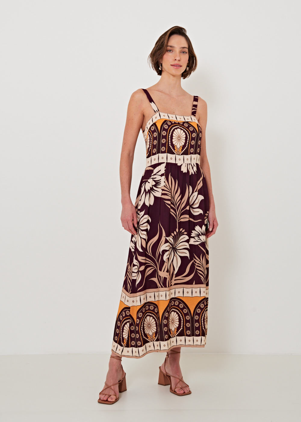 53.21.3206EST VESTIDO REGATA MIDI ESTAMPA TROPICAL GARDEN
