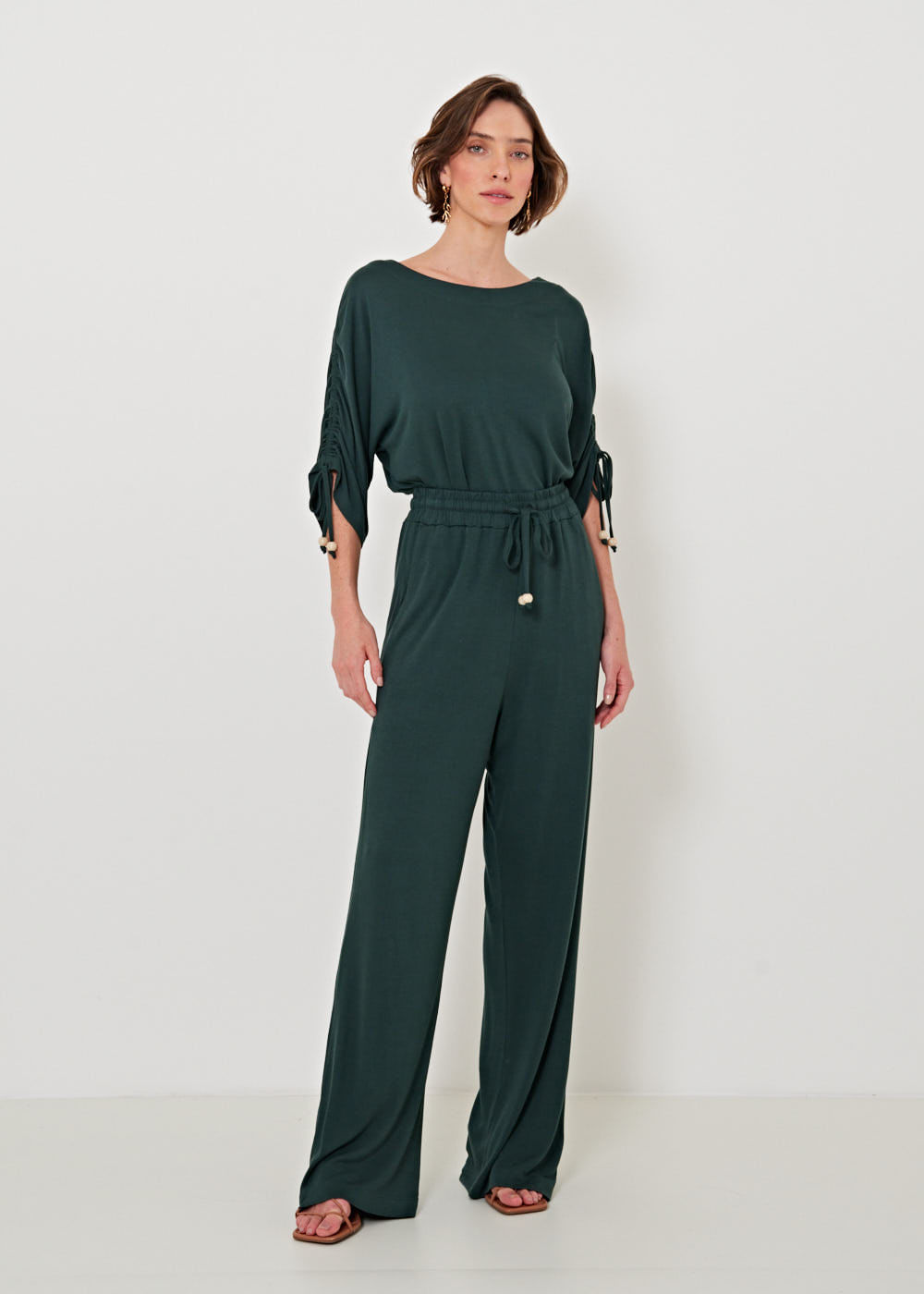 62.30.3203MIL CALÇA MALHA WIDE LEG COM CORDÃO
