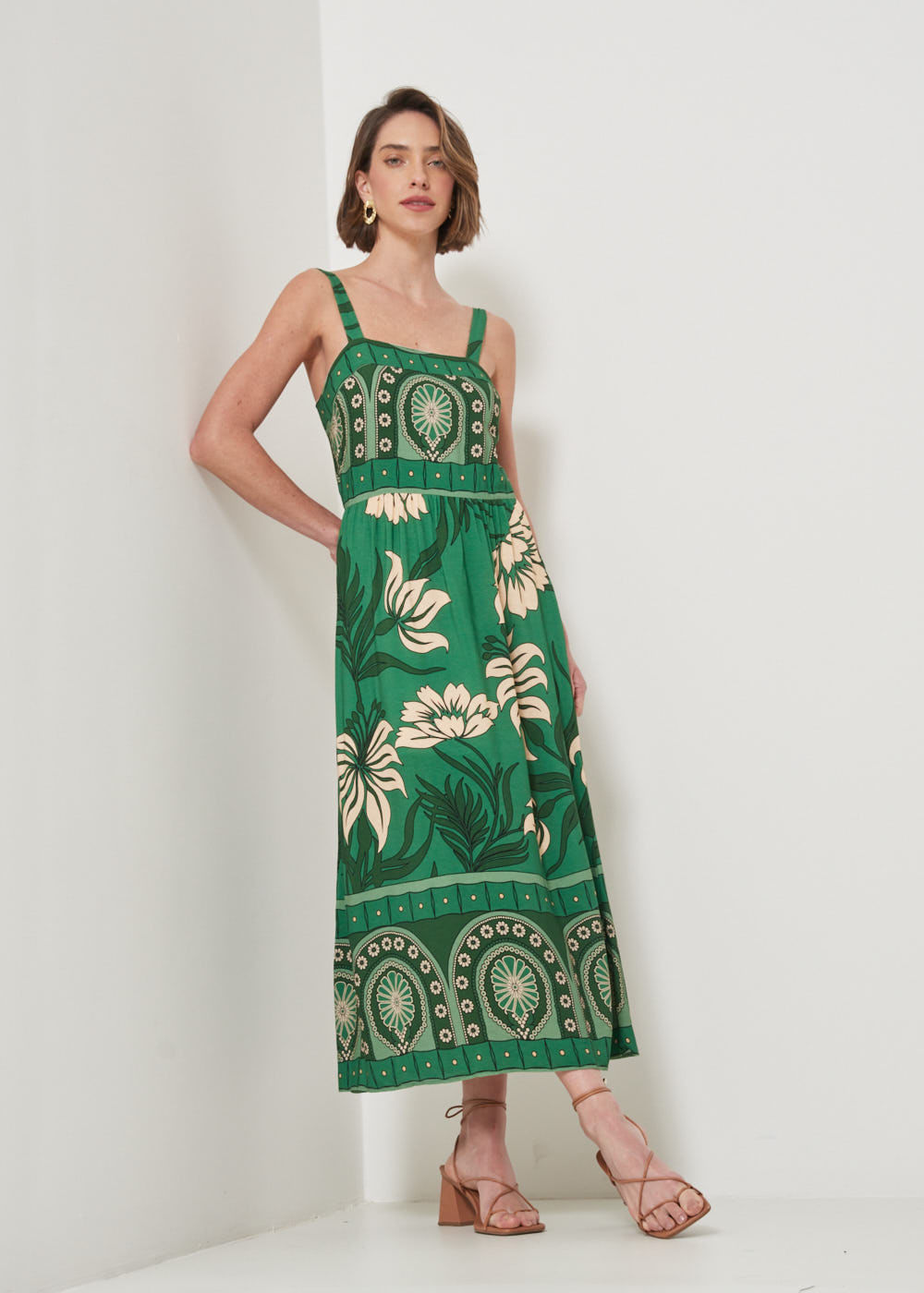 53.21.3209EST VESTIDO REGATA MIDI ESTAMPA TROPICAL GARDEN
