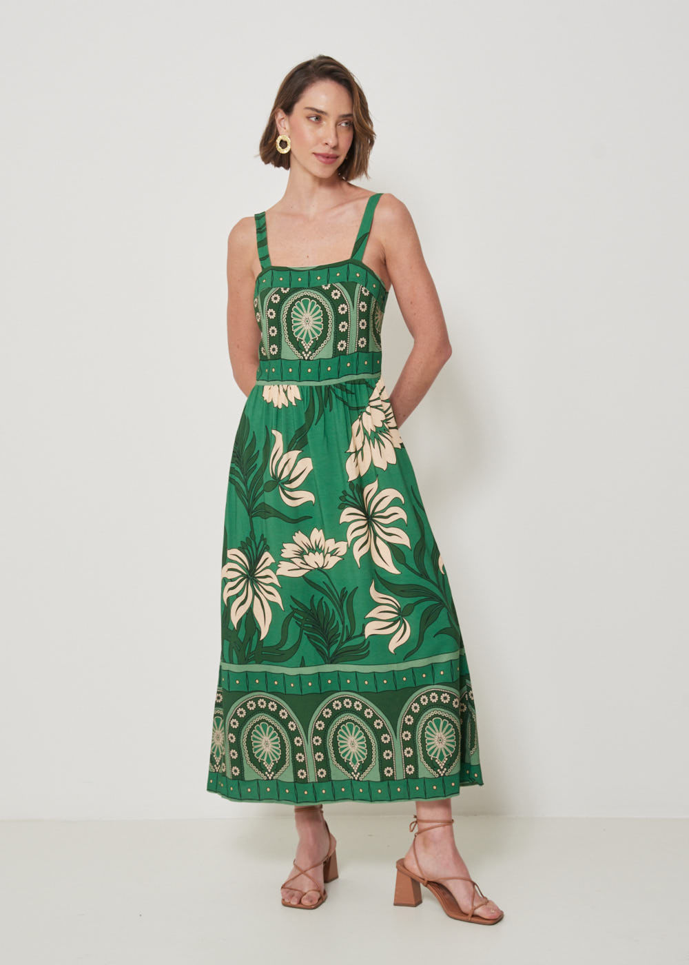 53.21.3209EST VESTIDO REGATA MIDI ESTAMPA TROPICAL GARDEN