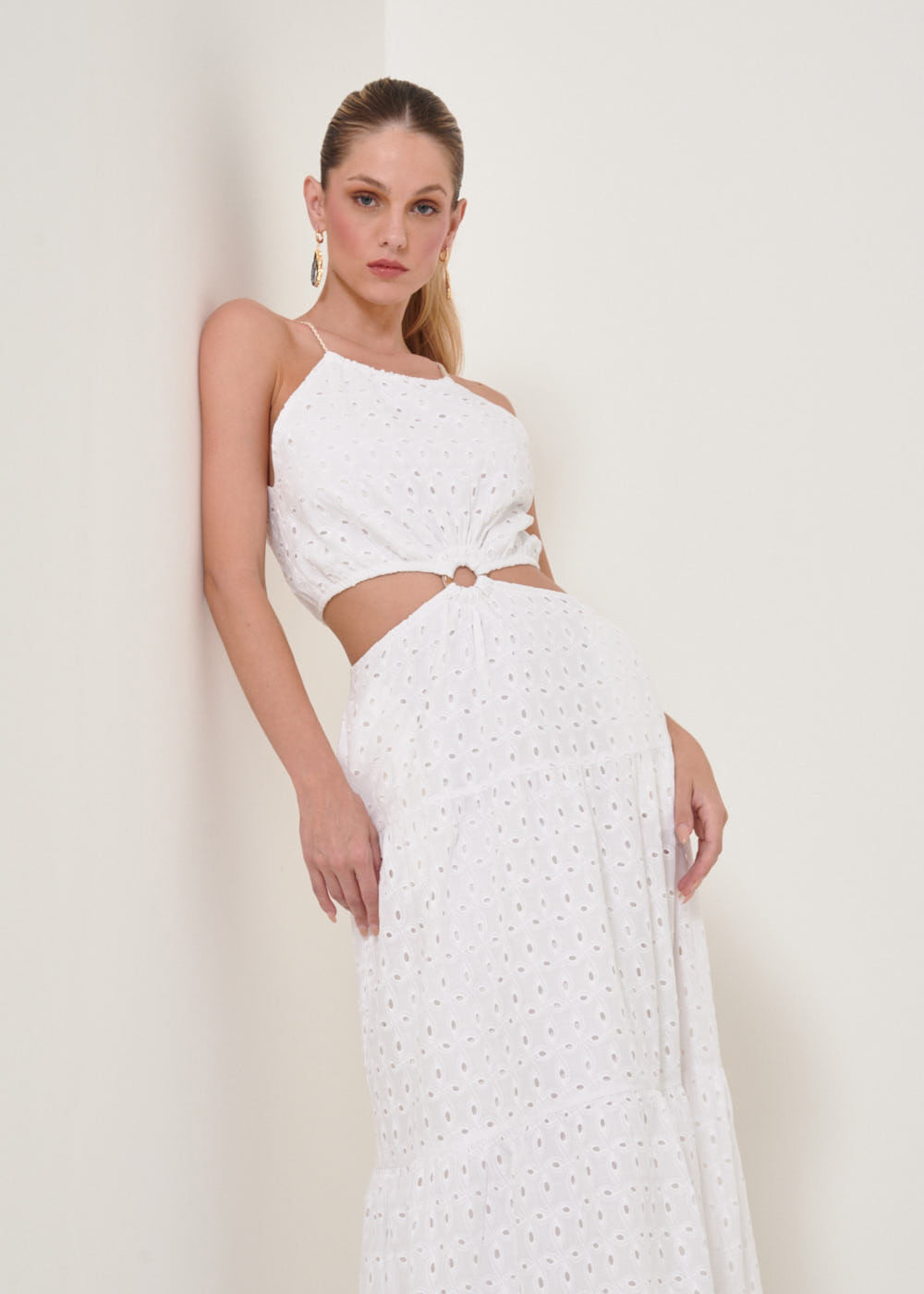 53.40.3207OFW VESTIDO  LAISE LONGO DECOTE HALTER