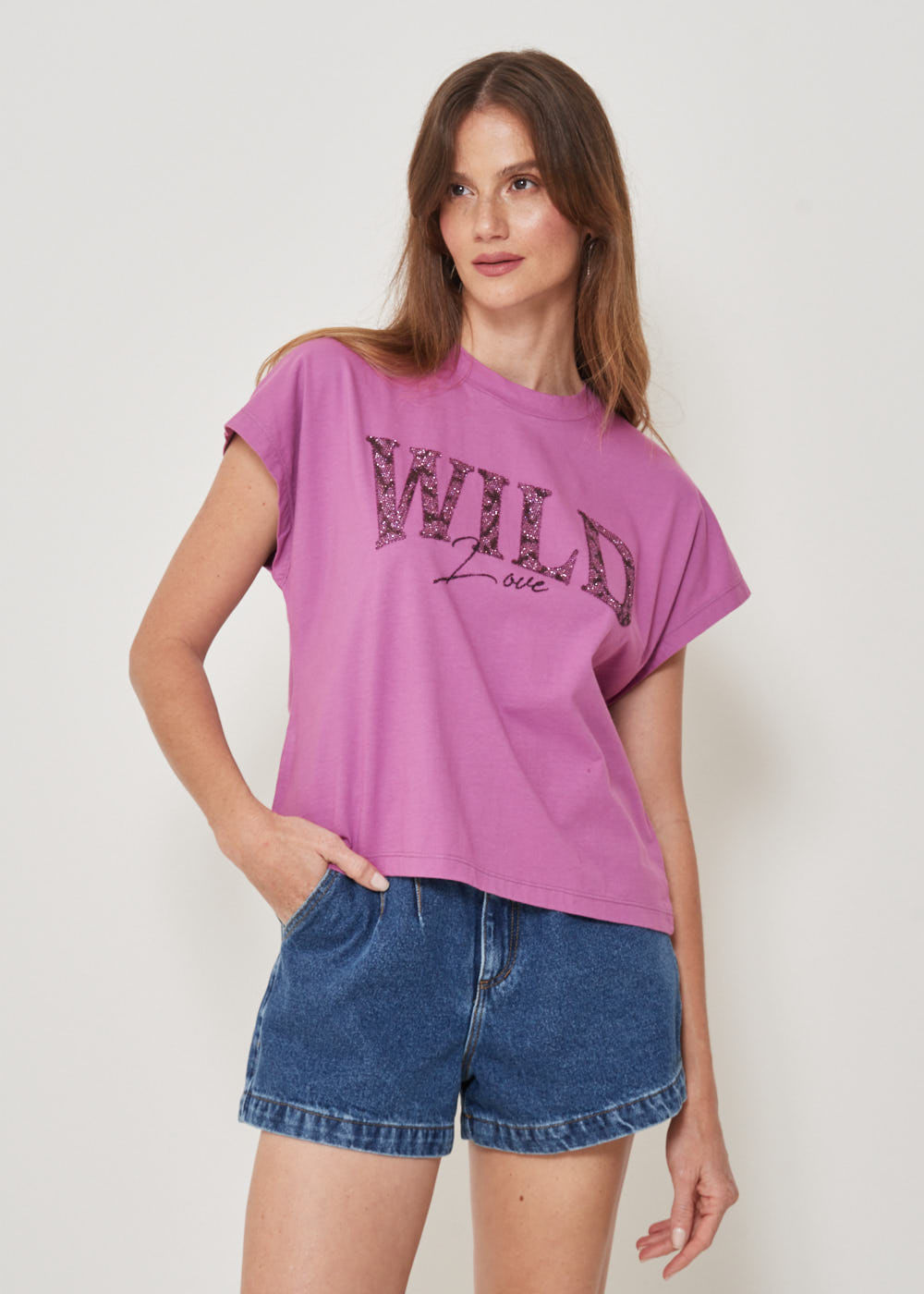 67.43.3216MTL T-SHIRT MALHA WILD APLICACAO