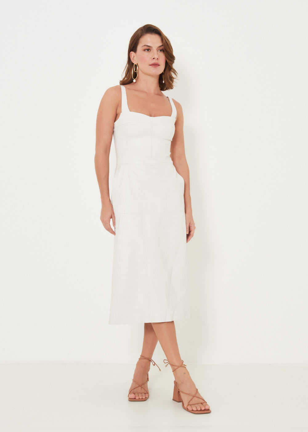33.10.3201OFW VESTIDO MIDI COURO ALÇAS REMOVÍVES