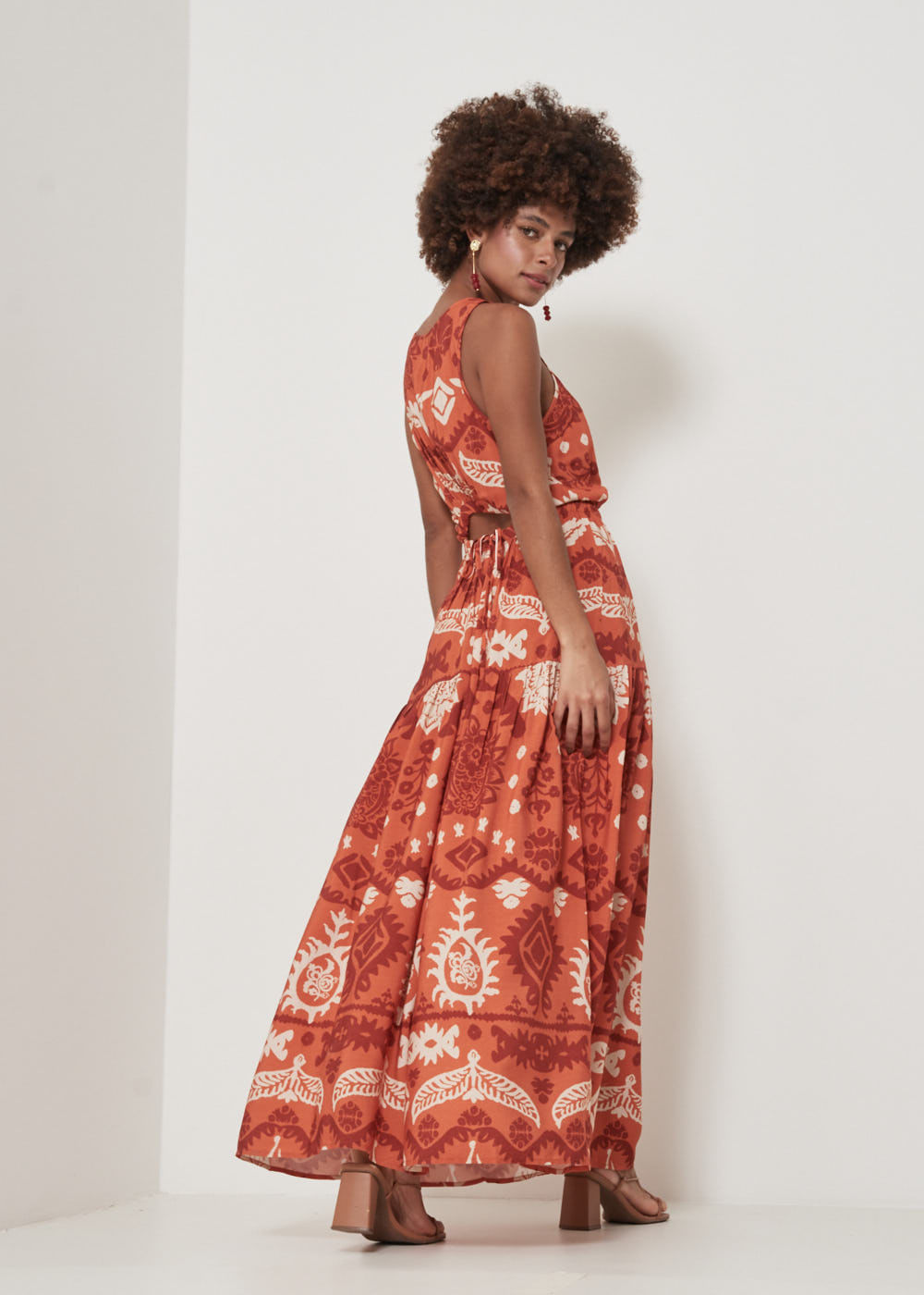 53.50.3236MNG VESTIDO REGATA LONGUETE ESTAMPA ETHNIC GARDEN