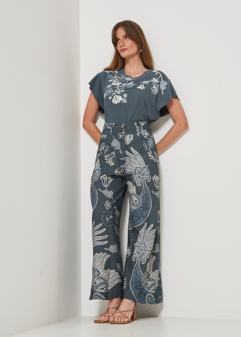 52.23.3216EST CALÇA PANTALONA ESTAMPA BOHO TROPICAL