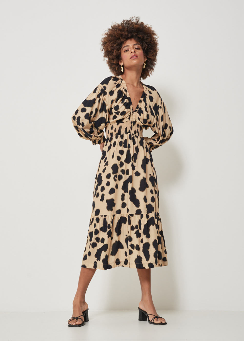 53.23.3203ARE VESTIDO MIDI ESTAMPA LEOPARD SKIN