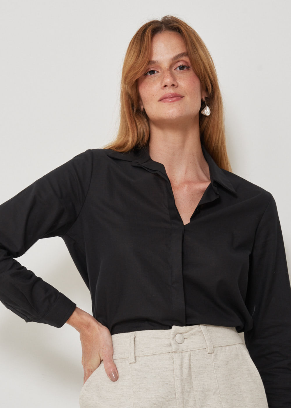55.70.3206PTO CAMISA SLIM DE MANGA LONGA