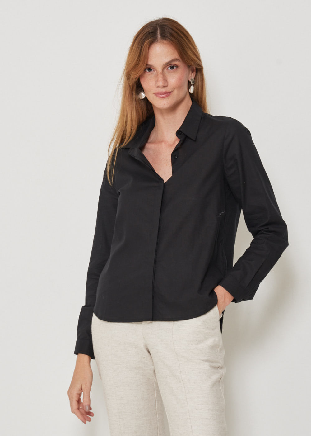 55.70.3206PTO CAMISA SLIM DE MANGA LONGA