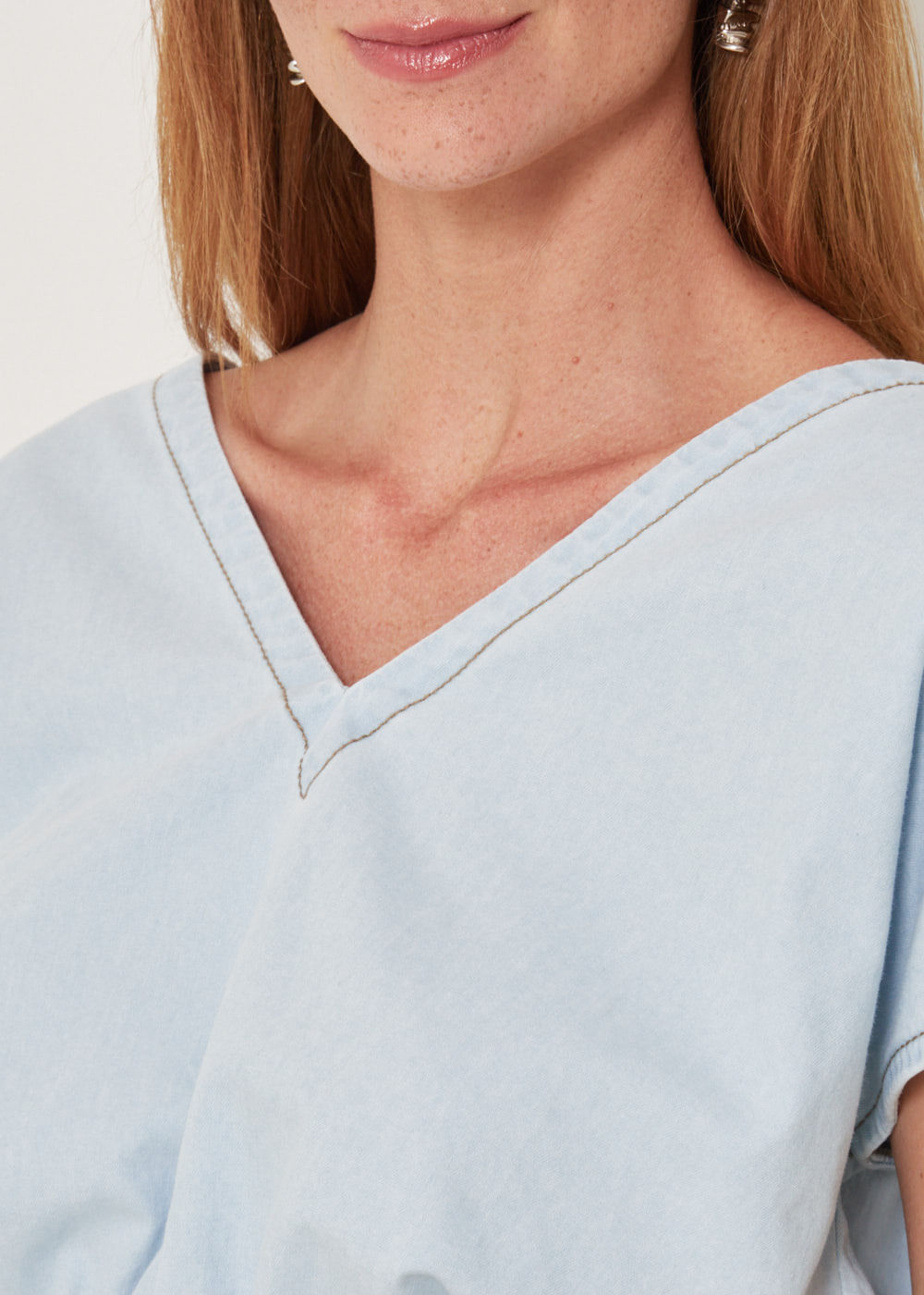 17.40.3202DEL BLUSA M/C JEANS COM ELASTICO