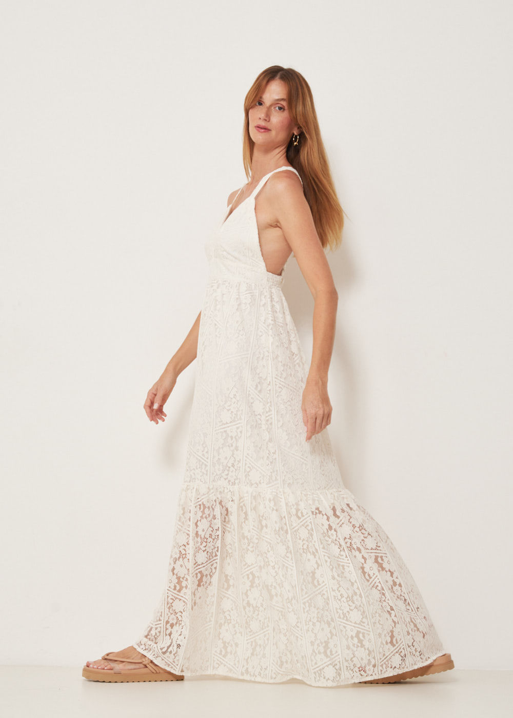 53.00.3214OFW VESTIDO LONGO RENDA DECOTE V