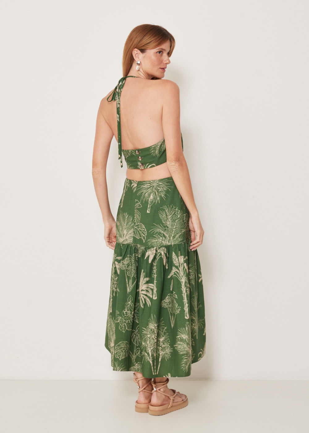 53.21.3213EST VESTIDO MIDI DETALHE COSTAS ESTAMPA BANANEIRA