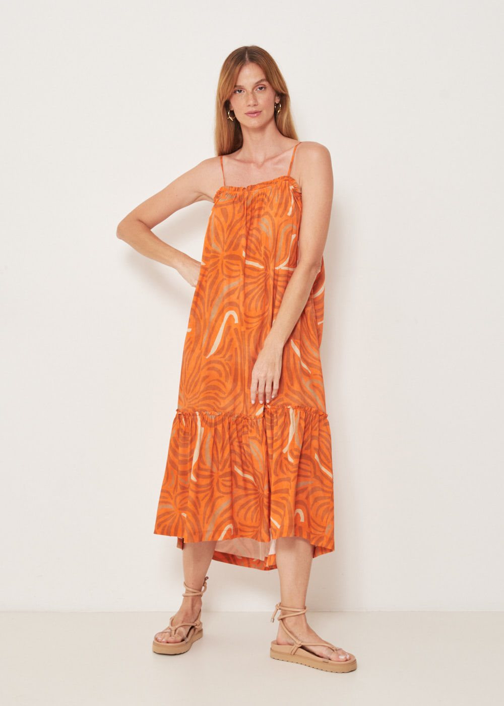 53.21.3217EST VESTIDO MIDI ESTAMPA SER