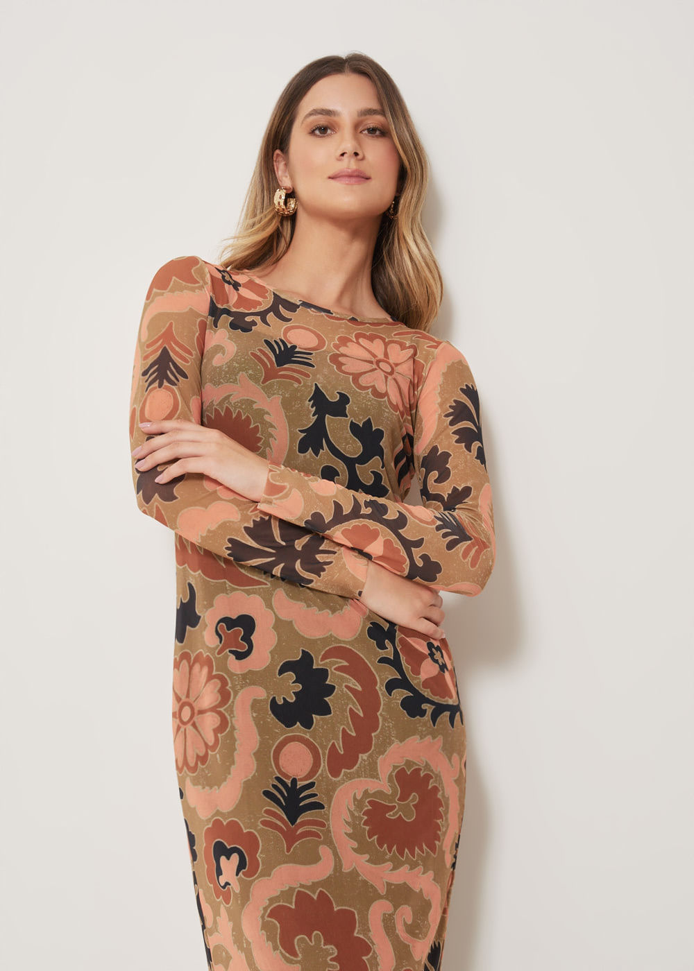 63.23.3301EST VESTIDO MIDI DE TULE ESTAMPA MANDALA