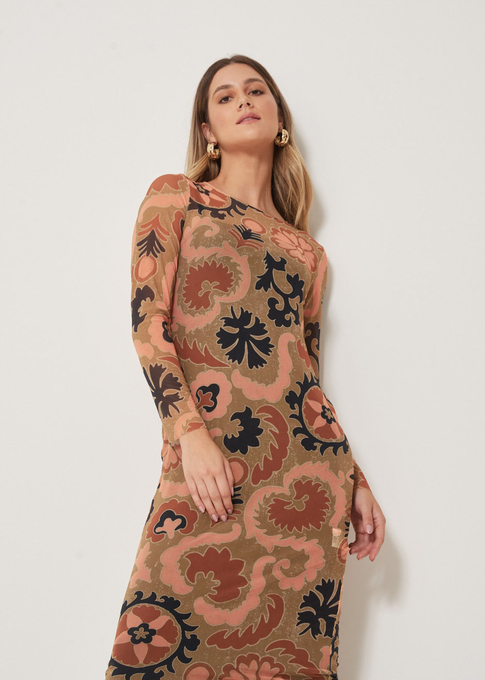 63.23.3301EST VESTIDO MIDI DE TULE ESTAMPA MANDALA