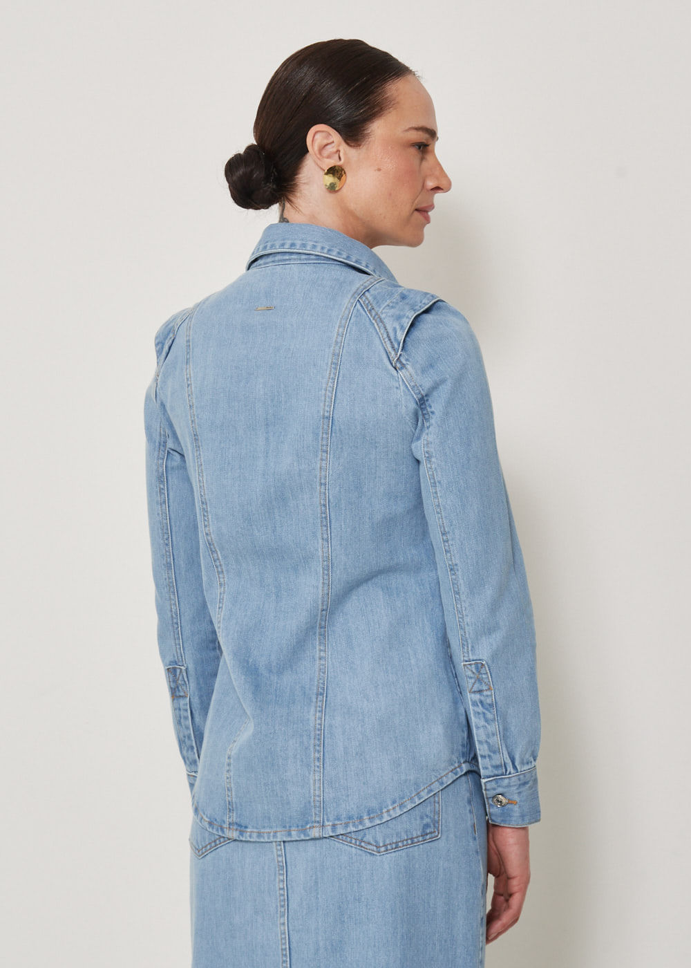 15.10.3302DEL CAMISA  JEANS M/L RECORTES