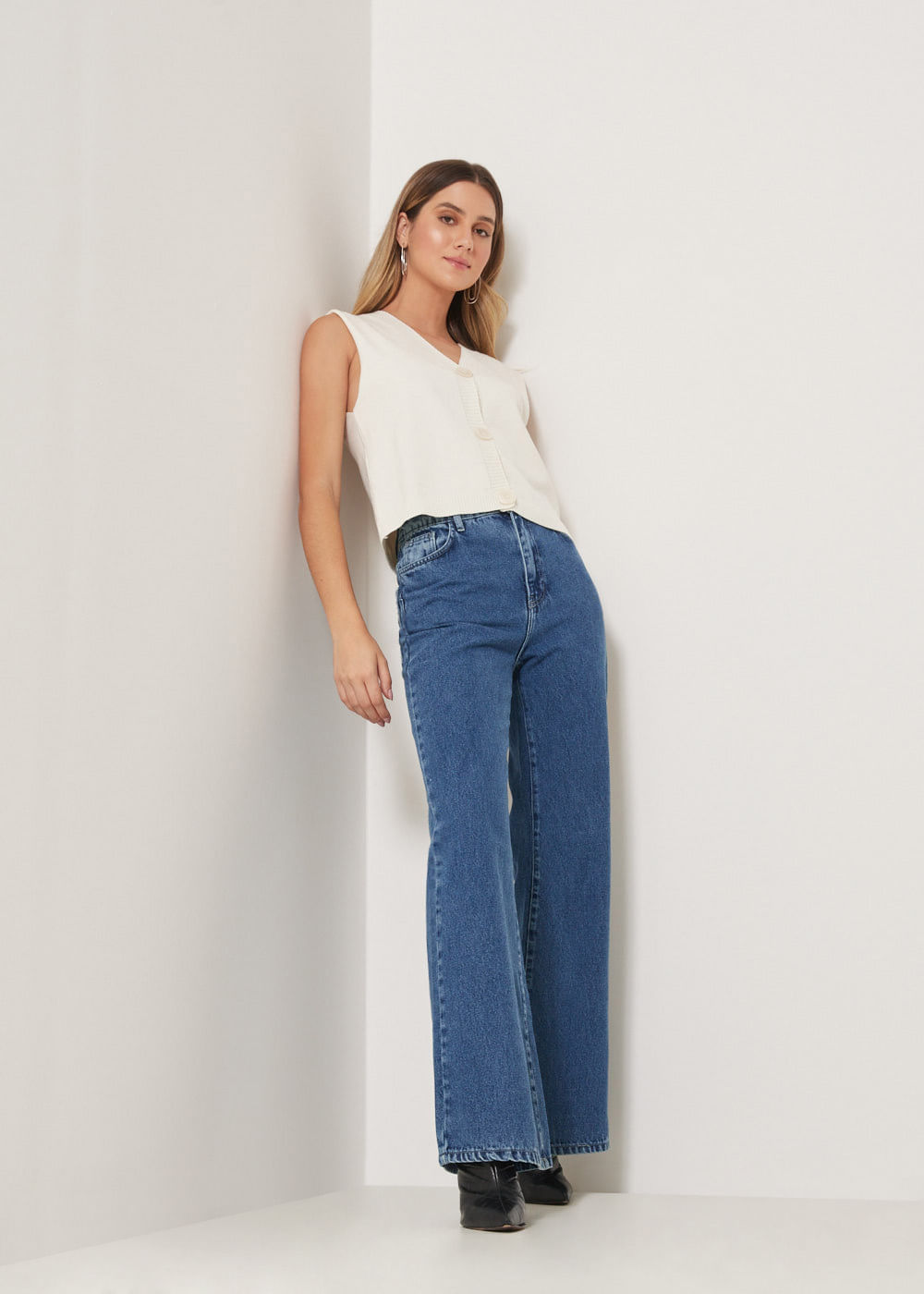 12.25.3302DES CALÇA JEANS WIDE LEG DESTROYER