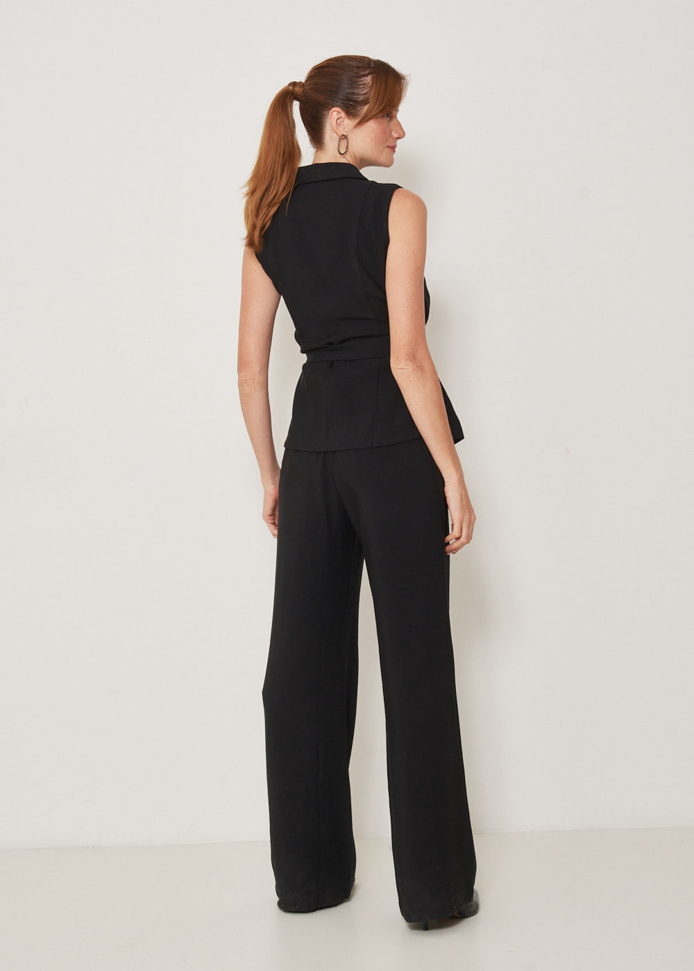 22.23.3305PTO CALÇA PANTALONA DETALHE PREGAS - HIGHLINE